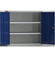 Universalschrank aus Metall mit zwei Fachböden