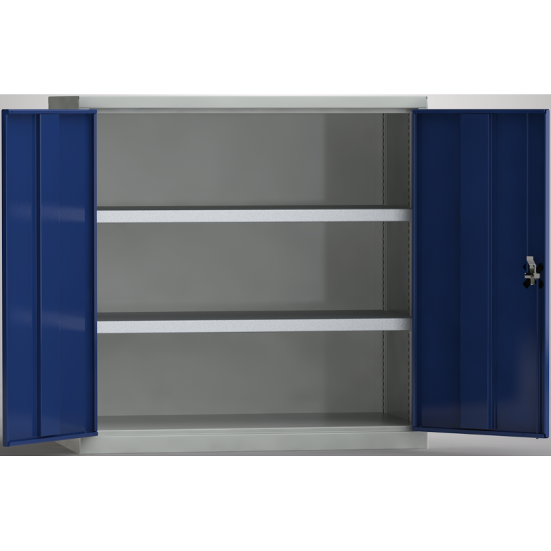 Universalschrank aus Metall mit zwei Fachböden